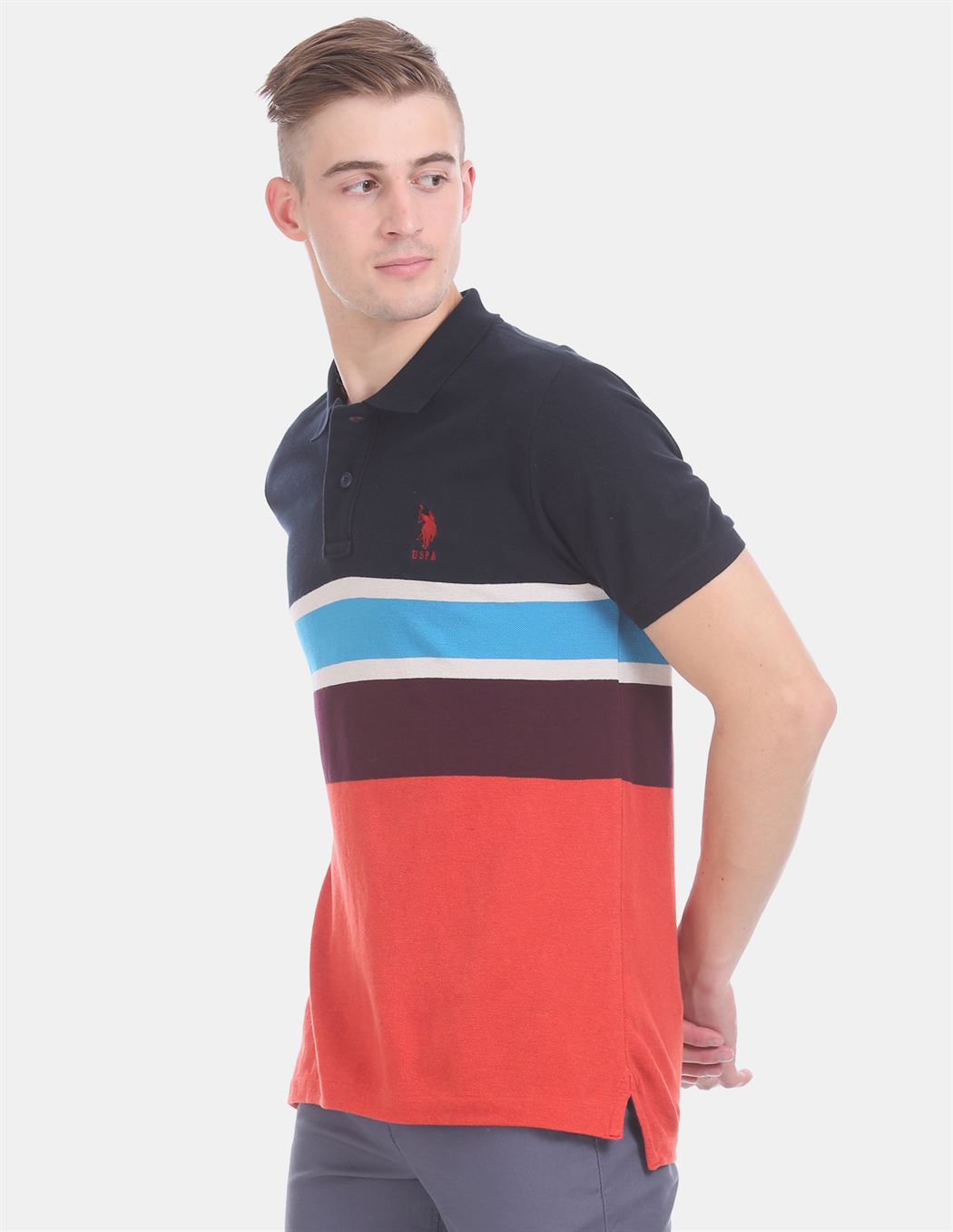 U.S.Polo Assn. Men Casual Wear Multicolor T-Shirt